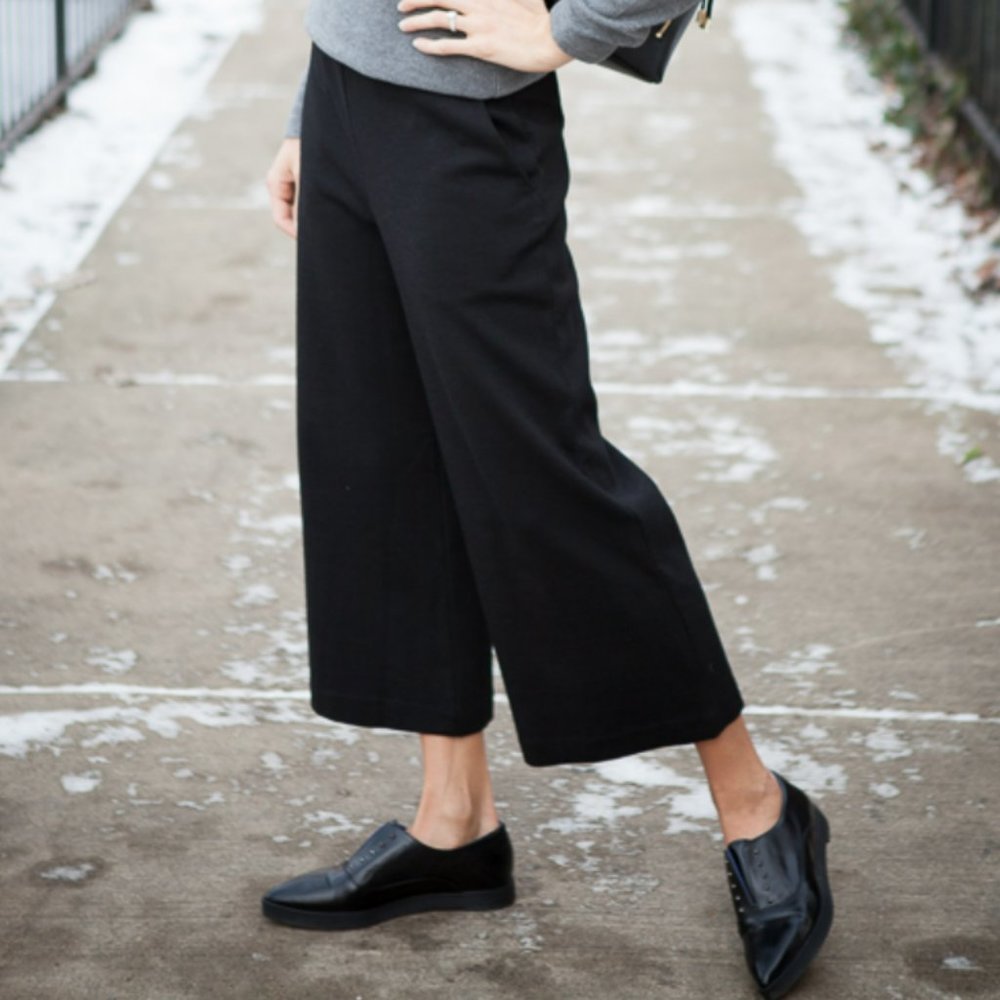 NWOT Uniqlo cotton wide leg ankle pants XS